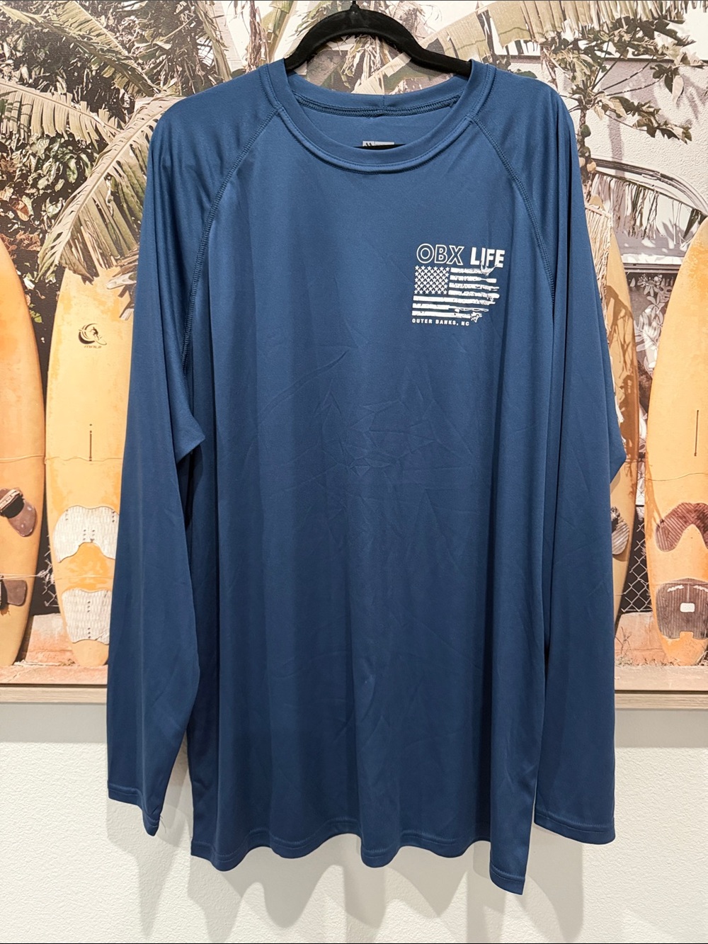 OBX Life Navy Blue Long Sleeve Performance sun Shirt